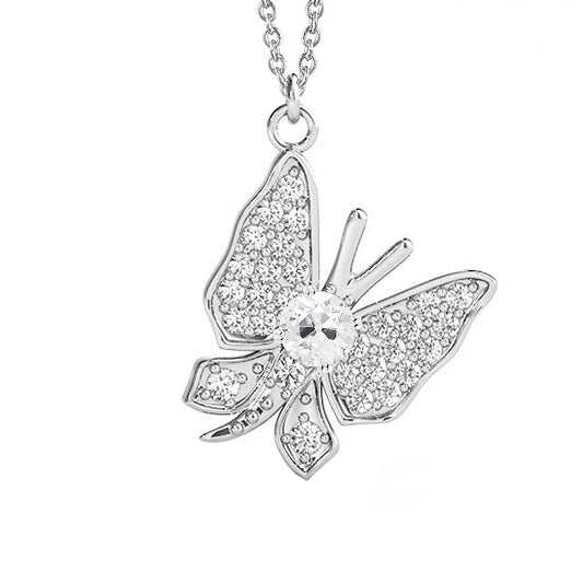 Natural Diamond Pendant 2 ct 14 Karat White Gold – main view