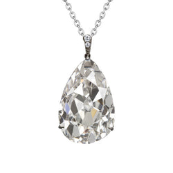 14 Karat White Gold Drop Pendant with Fine Diamond – 2 ct