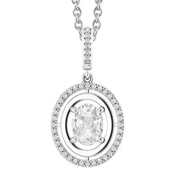 Luxury Diamond Drop Pendant – 2 ct 14K White Gold