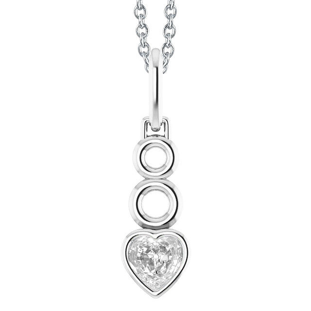 Heart Cut Fine Diamond ring in 14K White Gold – main view