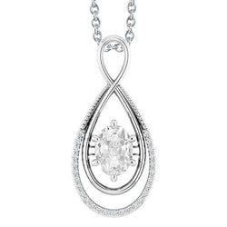 Drop Pendant 14K White Gold – Brilliant Diamond Old Mine Cut 2 ct
