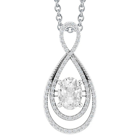 Fine Diamond Drop Pendant 2-ct 14K White Gold – main view