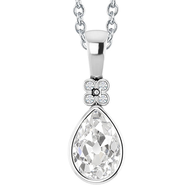Old Mine Cut Brilliant Diamond ring in 14K White Gold – main view