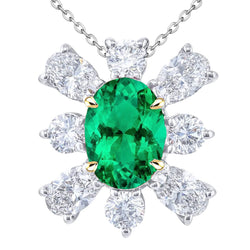 Colombian Emerald Stone Pendant Necklace – GIA-Certified 6 ct