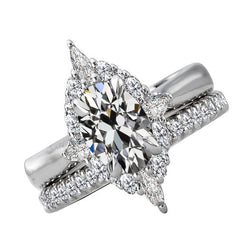 Brilliant Diamond Antique European Proposal Ring 4 ct in 14