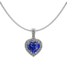 Natural Royal Blue Sapphire Precious Stone Pendant 1.50 ct 14K White Gold – main view