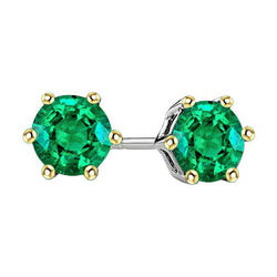 GIA Certified Emerald Gemstone Earring 1.50 ct – 14K Two Tone