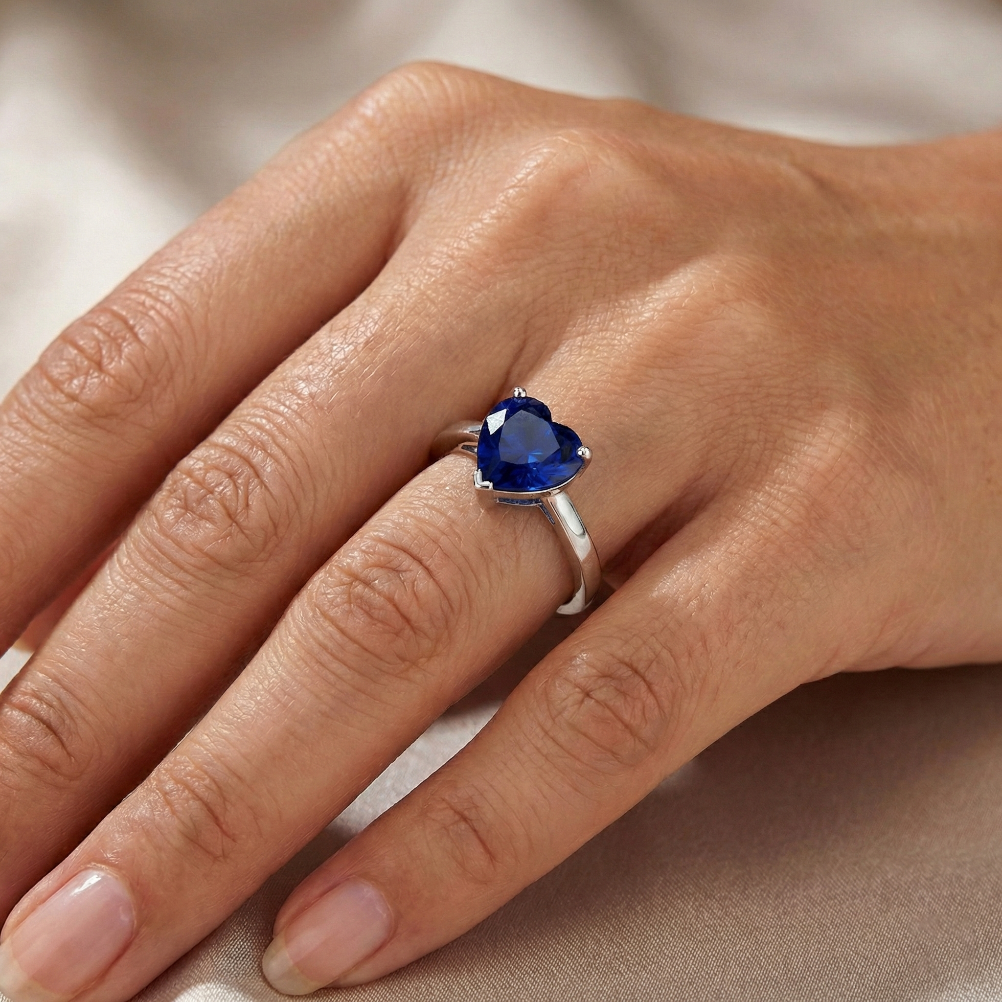 natural heart sapphire 2ct ring with diamond accents