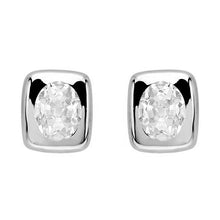 Stud Earrings 14 Karat White Gold with Brilliant Diamond – main view