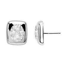 Genuine Brilliant Diamond Stud Earrings 6 ct 14 Karat White Gold – front view