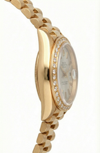 Gold Presidential Rolex Watch White Stick Dial Diamond Bezel Dj