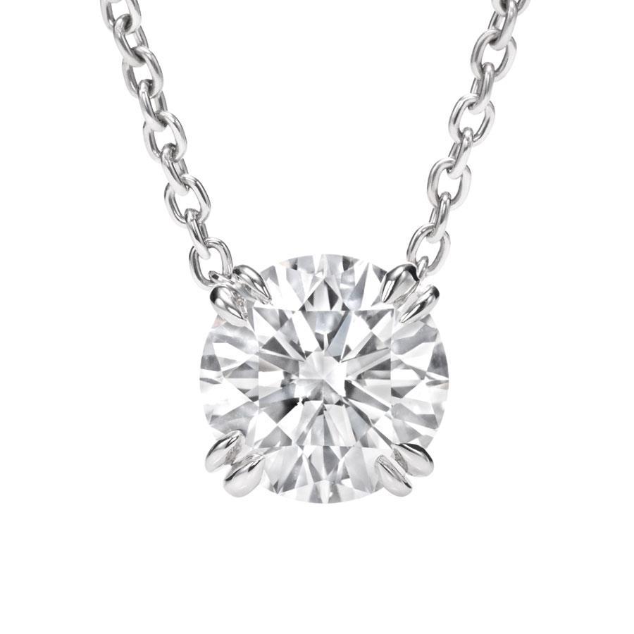 Gorgeous 2 Carat Natural Round Diamond Pendant Necklace Solid White Gold 14K