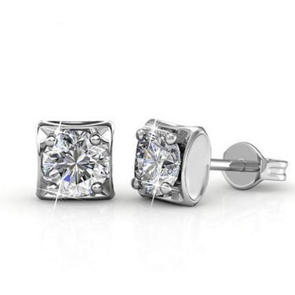 Gorgeous 2 Ct Natural Diamonds Stud Earrings White Gold 14K New