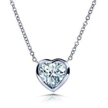 Gorgeous 2 Ct Natural Heart Cut Diamond Pendant Bezel Setting White Gold 14K