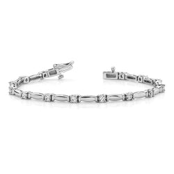 Gorgeous 2.10 Carats Round Real Diamond Tennis Bracelet White Gold 14K