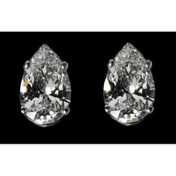 Gorgeous 3 Ct. Real Diamonds Earrings Pear Cut Stud