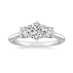 Gorgeous 3 Stone Round Cut 3.25 Ct Natural Earth Mined Diamonds Wedding Ring White Gold