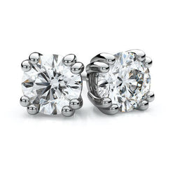 Gorgeous 4 Ct Round Brilliant Cut Real Diamonds Studs Earring White Gold