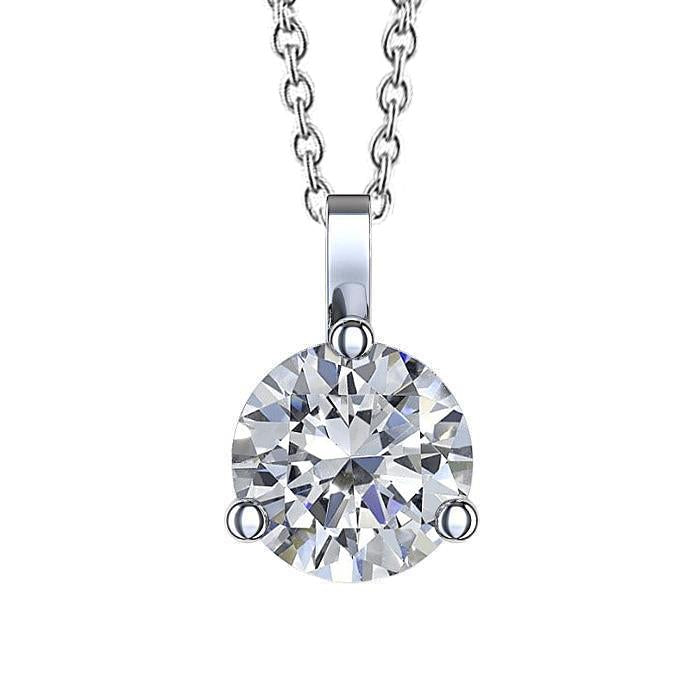 Gorgeous 4 Ct Round Cut Natural Diamond Pendant Necklace Prong Set White Gold 14K