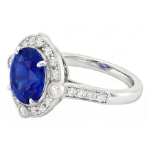 Gorgeous 5.61 Carats Sri Lanka Sapphire Round And Natural Earth Mined DIAMOND ( NOT LAB GROWN ) Gold Ring