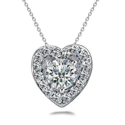 Gorgeous 6.50 Ct Round Cut Real Diamonds Pendant Necklace White Gold 14K