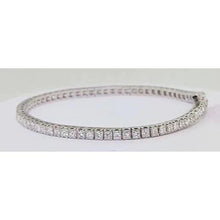 Gorgeous 7 Carats Princess Cut Real Diamond Tennis Bracelet Gold 14K