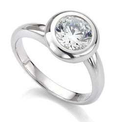 Gorgeous Bezel Set Round Natural Diamond Solitaire Ring 1.75 Ct