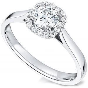 Gorgeous Brilliant Cut 1.75 Carats Genuine Diamond Ring White Gold Halo