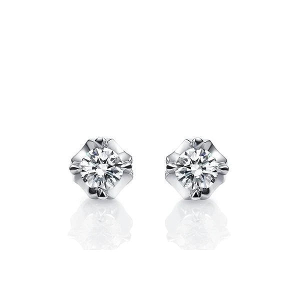Gorgeous Brilliant Cut 2.60 Ct Real Diamonds Lady Studs Earrings White Gold