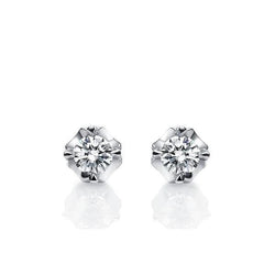 Gorgeous Brilliant Cut 2.60 Ct Real Diamonds Lady Studs Earrings White Gold