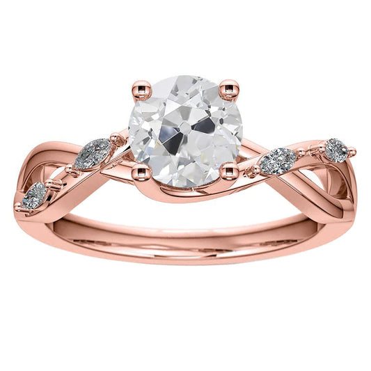 Gorgeous Custom Jewelry Old Mine Cut Genuine Diamond Ring