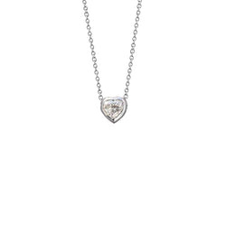 Gorgeous Heart Cut Genuine Diamond Necklace Pendant Solid Gold White 1 Ct.