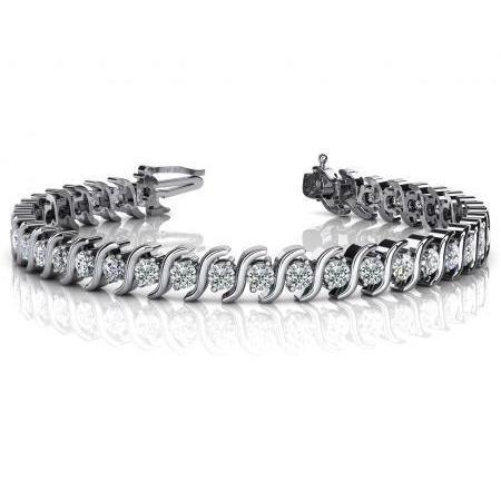 Gorgeous Natural Diamond Tennis S Style Bracelet 8.75 Carats White Gold