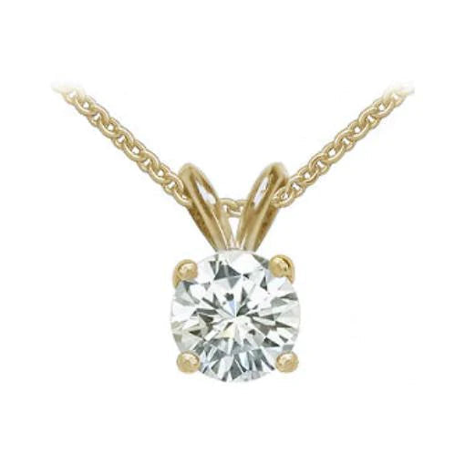 Gorgeous Necklace Natural Diamond Pendant & Chain 0.75 Ct Yellow Gold