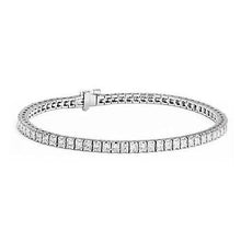 Gorgeous Princess Natural Diamond Tennis Bracelet White Gold 7 Carats