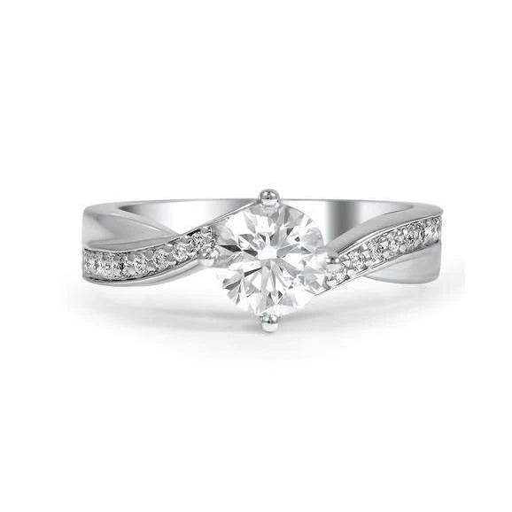 Gorgeous Prong Set 2.80 Ct Real Diamonds Anniversary Ring White Gold