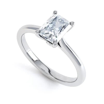 Gorgeous Prong Set Radiant Cut 2.25 Ct Real Diamond Wedding Solitaire Ring
