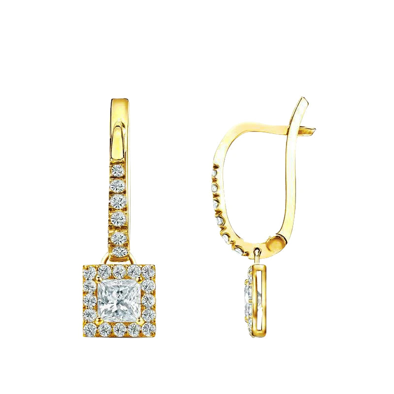 Gorgeous Real Diamonds 3.80 Carats Dangle Earrings 14K Yellow Gold