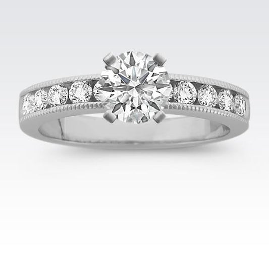 Gorgeous Round 2.50 Carats Real Diamond Engagement Ring White Gold 14K