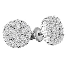 Gorgeous Round 4 Carats Real Diamond Women Stud Earring White Gold 14K