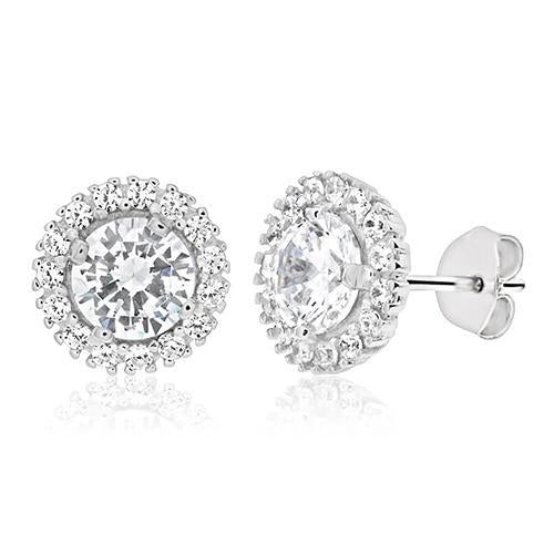 Gorgeous Round Brilliant Cut 2.8 Carats Real Diamond Stud Earring