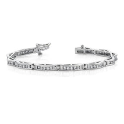 Gorgeous Round Cut Genuine Diamond Channel Set Bracelet 6 Carats