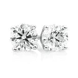 Gorgeous Round Cut Real Diamond Stud Earrings 1.50 Carats Solid White Gold Jewelry