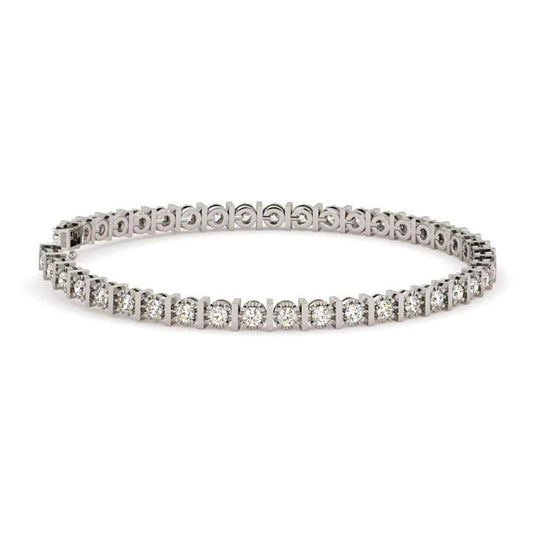 Gorgeous Round Cut Real Diamond Tennis Bracelet Jewelry 4.20 Ct White Gold