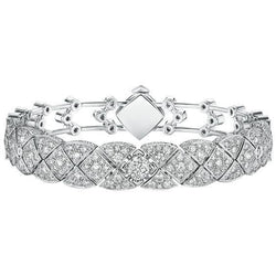 Gorgeous Round Natural Diamond Bracelet Solid White Gold 14K 7 Carats