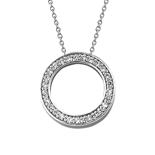 Gorgeous Round Natural Diamond Circle Pendant Necklace 2.50 Ct. White Gold 14K