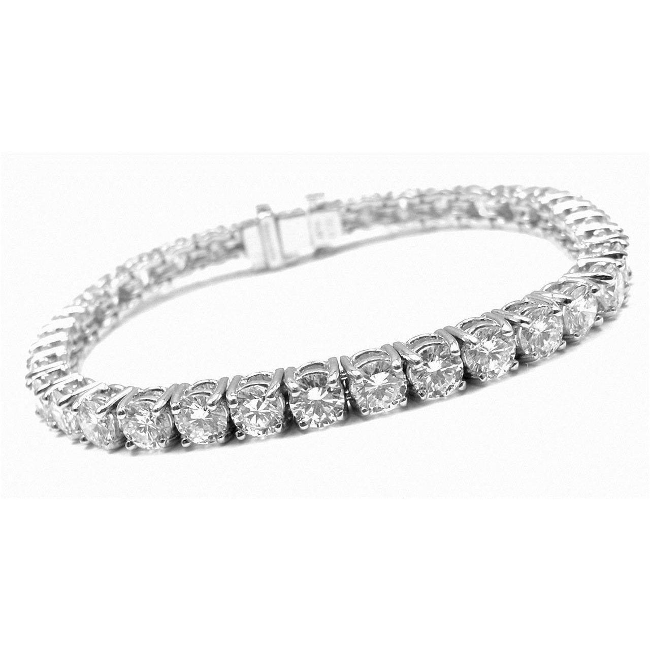 Gorgeous Round Natural Diamond Tennis Bracelet Jewelry White Gold 9 Carats