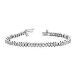 Gorgeous White Round Cut Real Diamond Tennis Bracelet White Gold 11 Carats