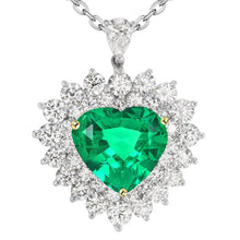 Heart Cut Emerald ring in Two-Tone 14K Gold – main view