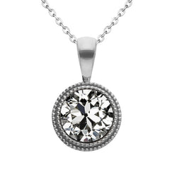 14K White Gold Pendant with Brilliant Diamond – 2 ct